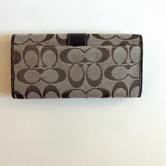 COACH 2 ITEMS! Signature Brown Long Wallet AND Checkbook, Cash Holder - Picture 8 of 13